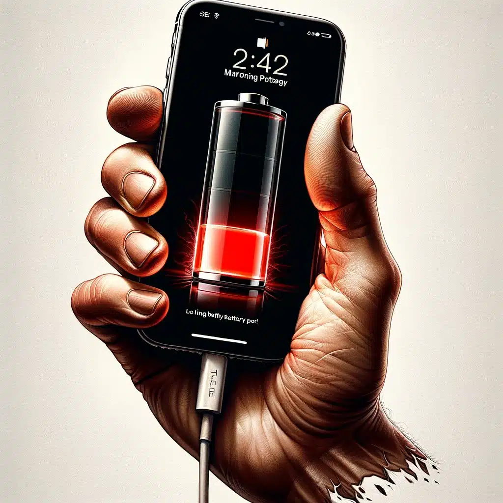 iPhone mister hurtigt strøm